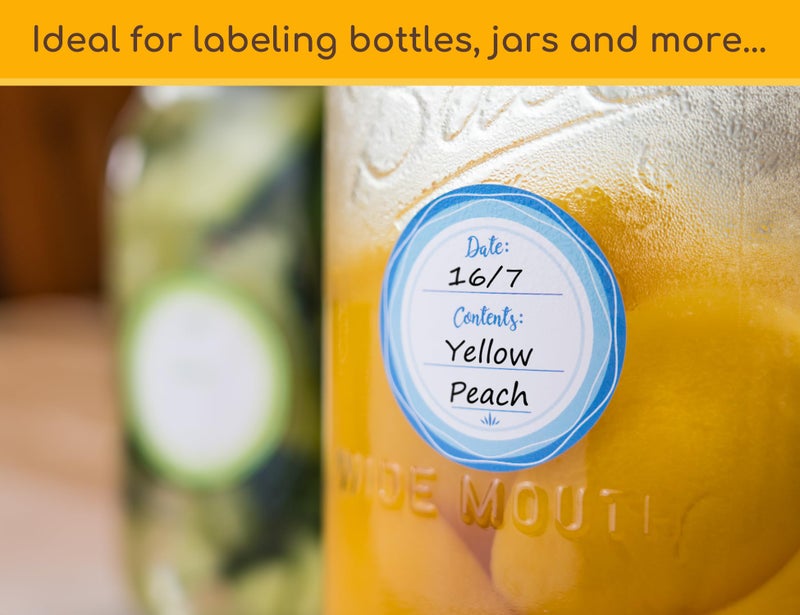CHUBBIEE Mason Jar Lid Labels, Removable Waterproof Canning Sticker for Regular & Wide Mouth Jar, 2 Inch Round Write-On Tags for Jams, Jellies, Spices, Meal Prep & Pantry Organization, 90pcs (Forest Streams) - Image 4